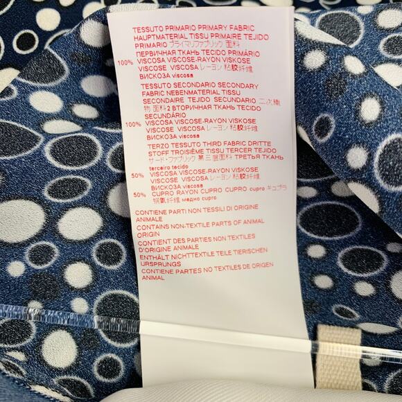 MARNI Size 4 Navy Black Viscose Circles Bow Blouse - Picture 9 of 9